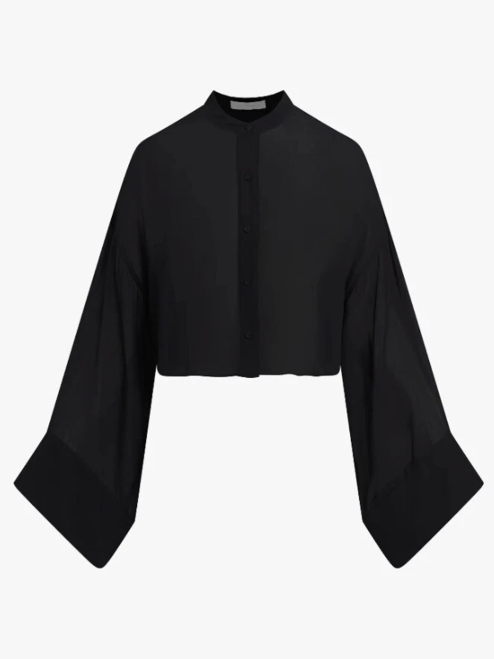 NWT Favorite Daughter Black Belle of the Ball Sheer Blouse Size M Flare Sleeves